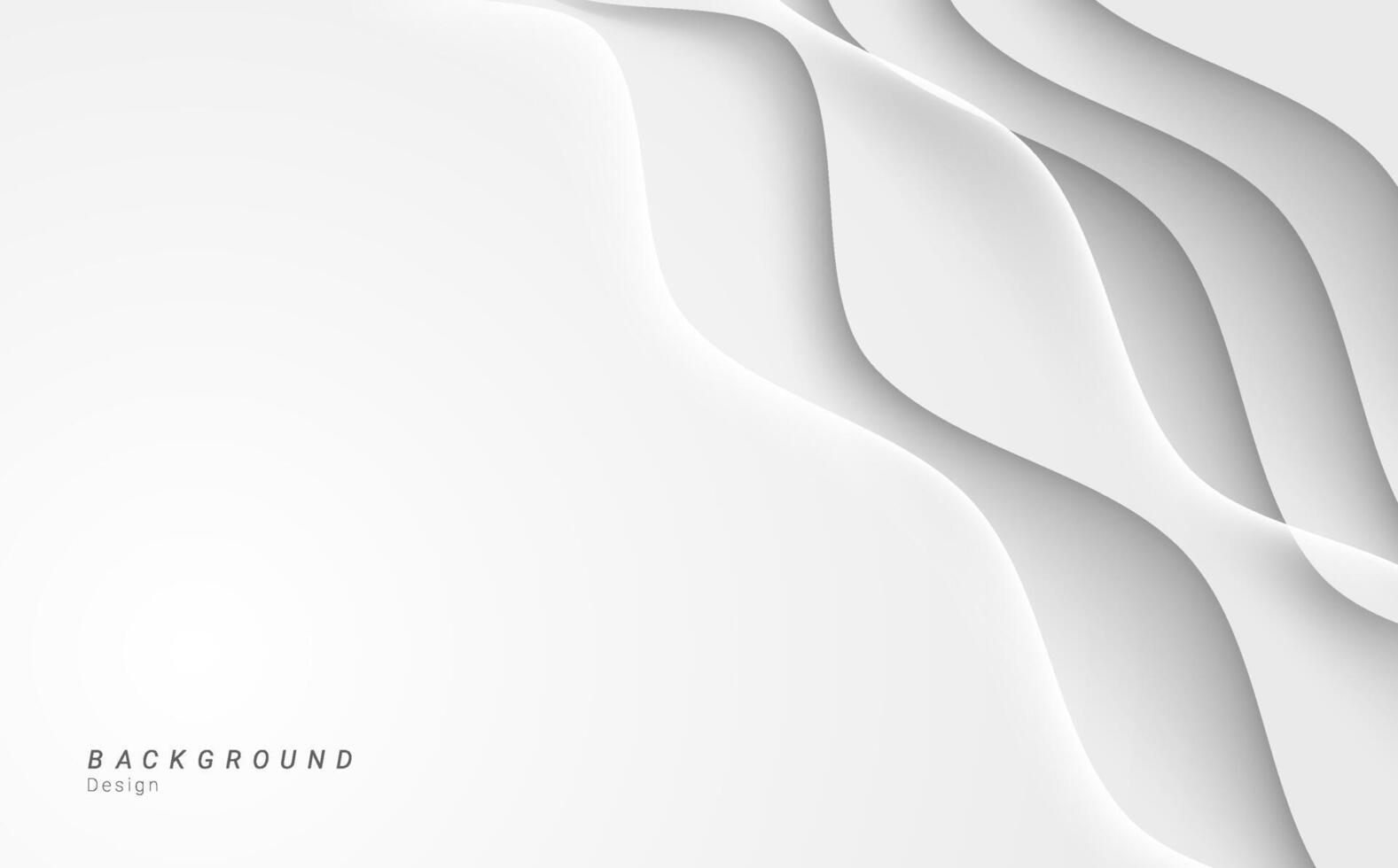 Abstract minimalist layer white wavy dynamic futuristic vector background design