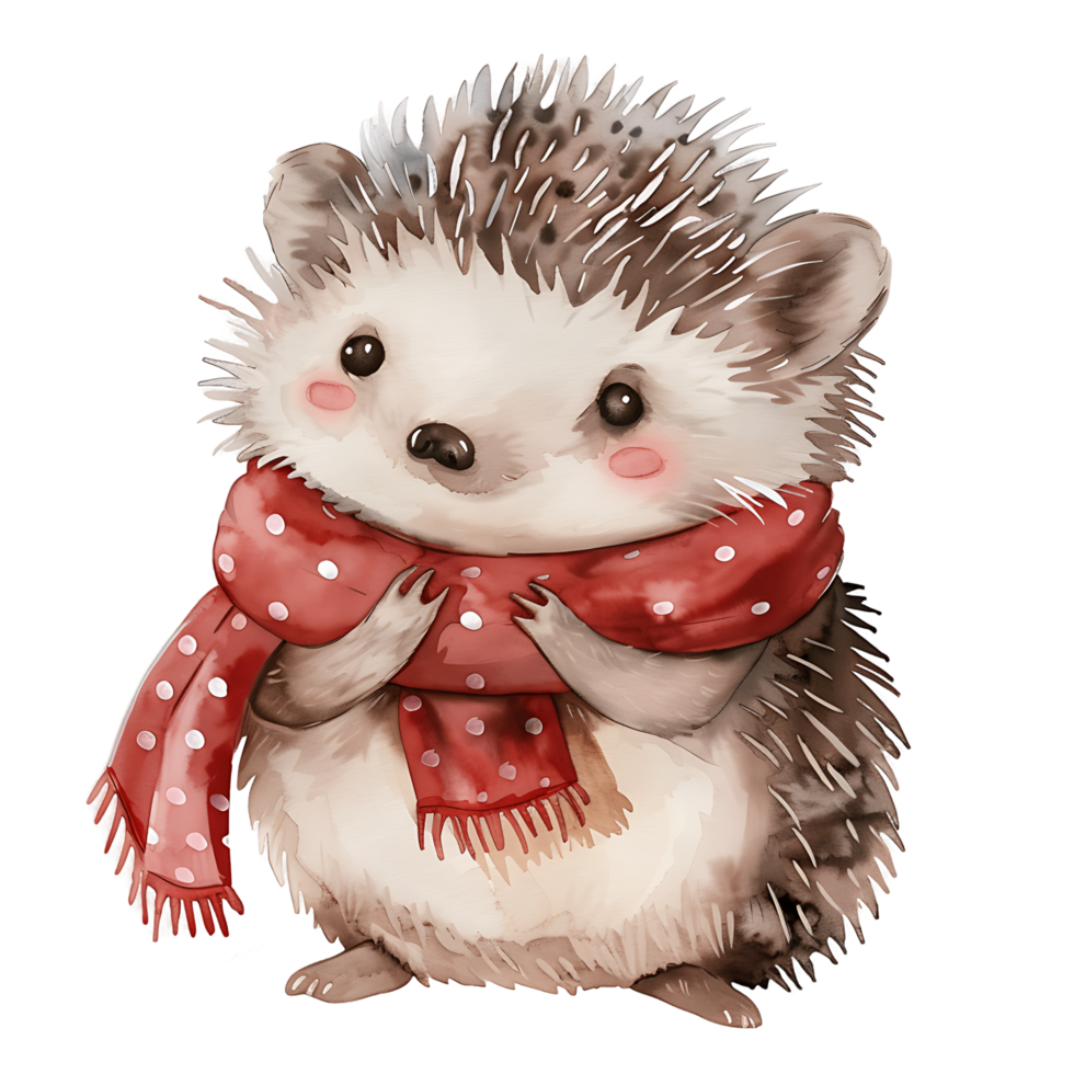 AI generated Radiant Watercolor Clipart of a Small Hedgehog png