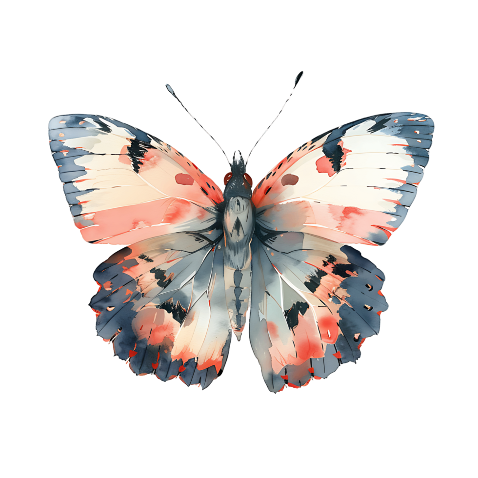 AI generated Subdued Butterfly Illustration in Watercolor Clipart png