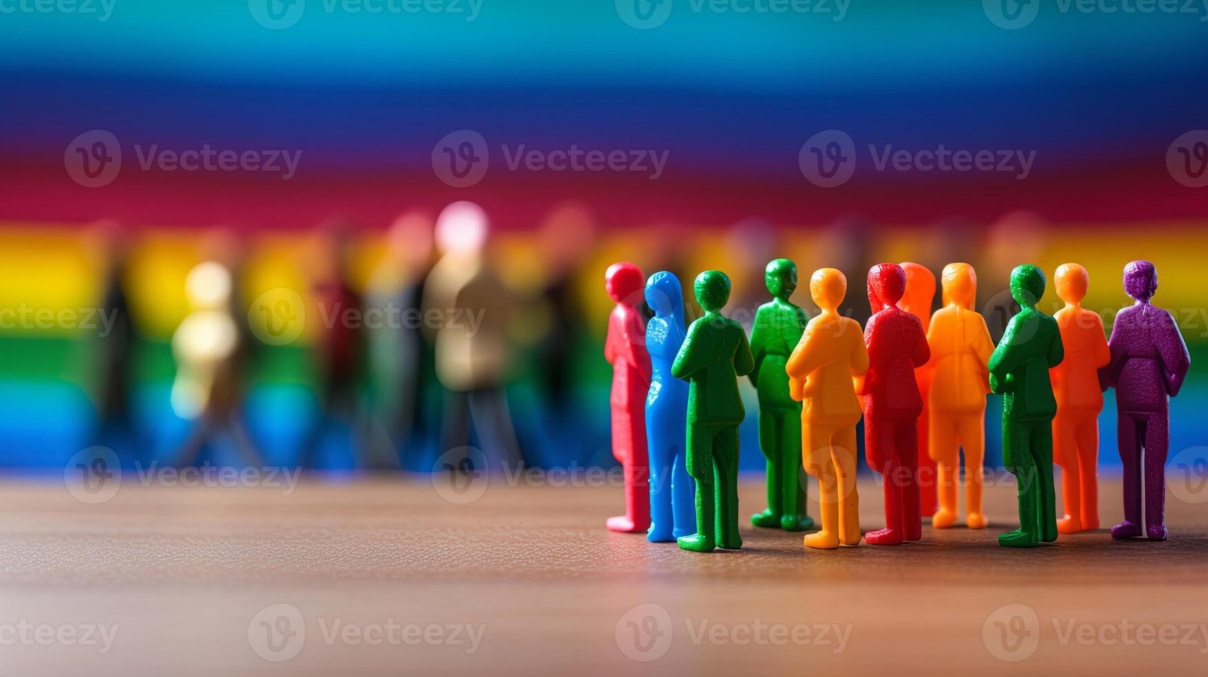 AI generated Group of Miniature People Standing Together photo