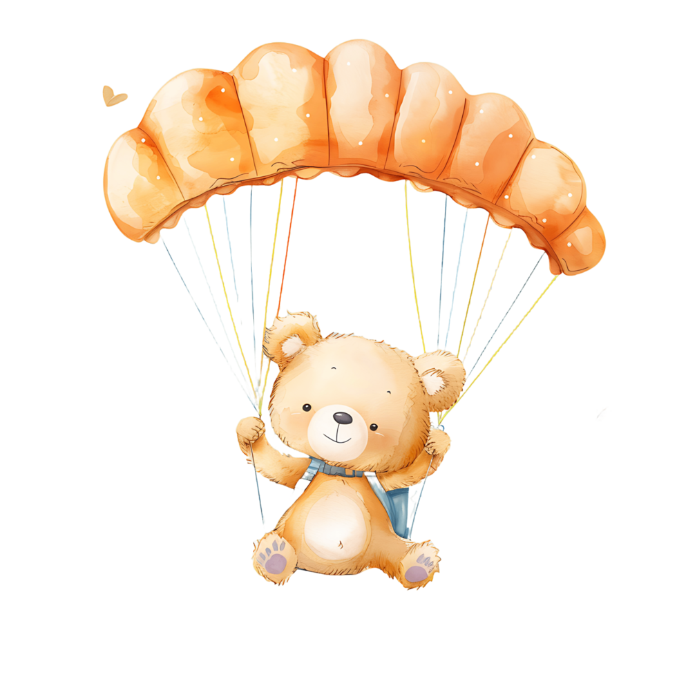 AI generated Sweet Watercolor Teddy Bear Illustration png