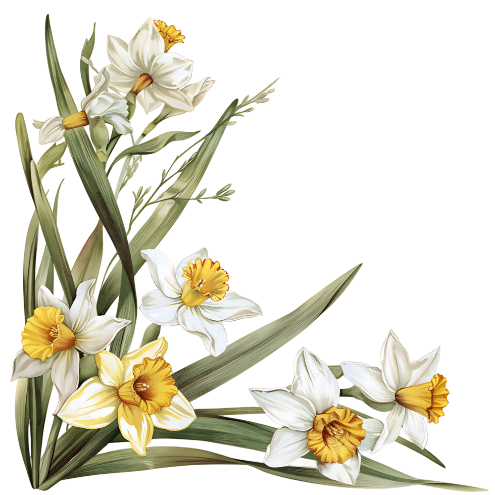 AI generated Elegant Daffodil Watercolor Painting png