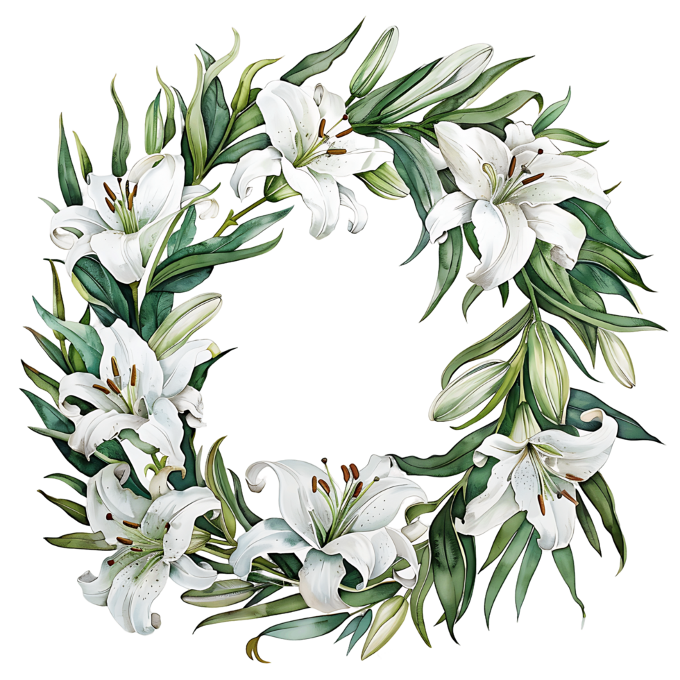 AI generated watercolor Lily flower clipart png