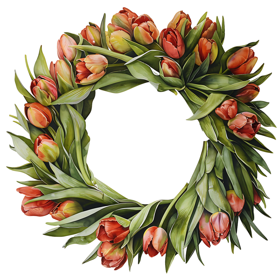 AI generated Soft Brushstrokes Tulip Watercolor Art png
