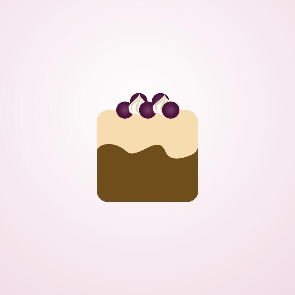 The picture of cartoon Blueberry cheesecake on pink background vector