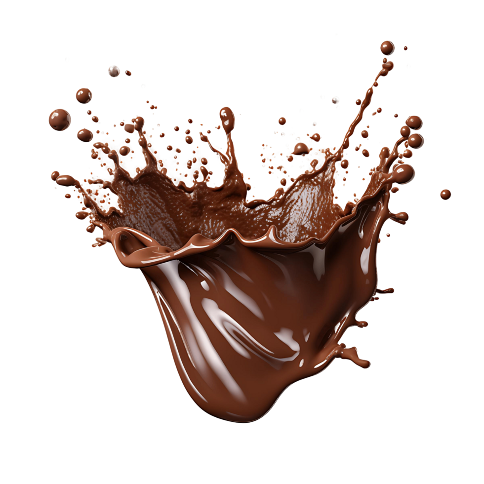 AI generated Clean Melted Chocolate Cutout, Ensuring a Polished Appearance in Culinary Graphics png