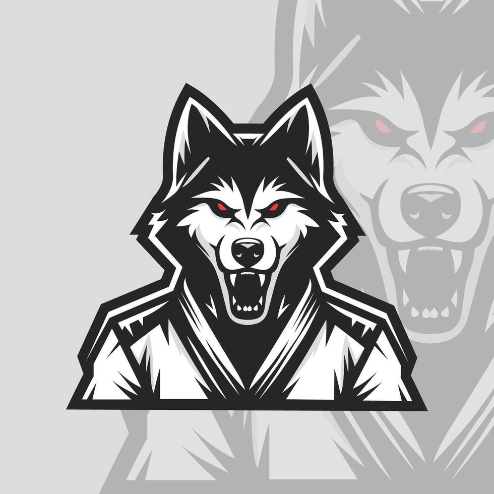 lobo cabeza mascota vector ilustraciones