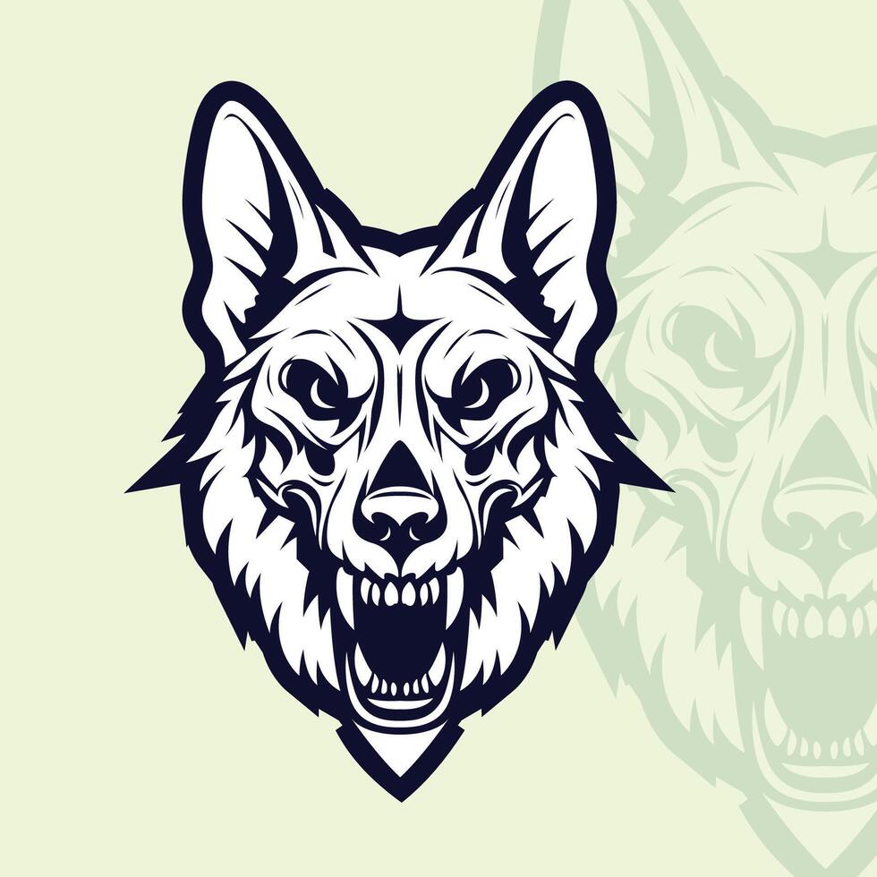 lobo cabeza mascota vector ilustraciones