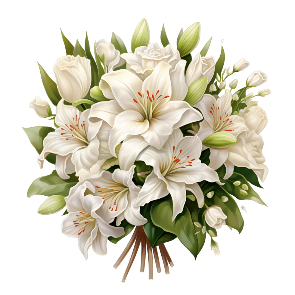 ai généré transparent Contexte pour de mariée bouquet, fournir maximum conception souplesse png