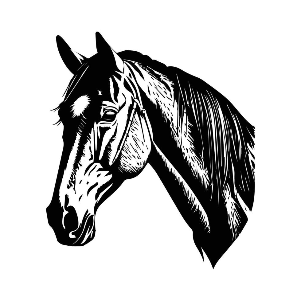 Horse silhouette animal black horses graphic vector illustration