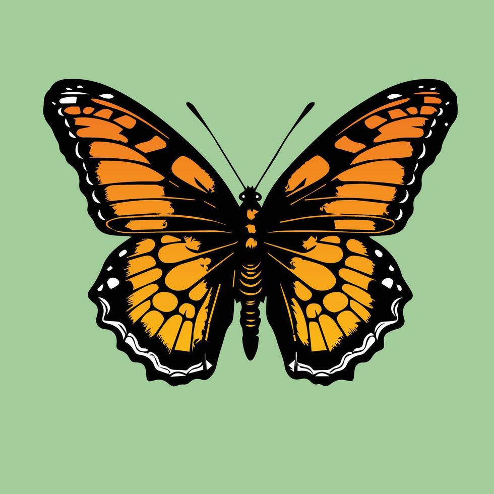 Beautiful monarch color butterfly isolated summer decoration vintage design vector