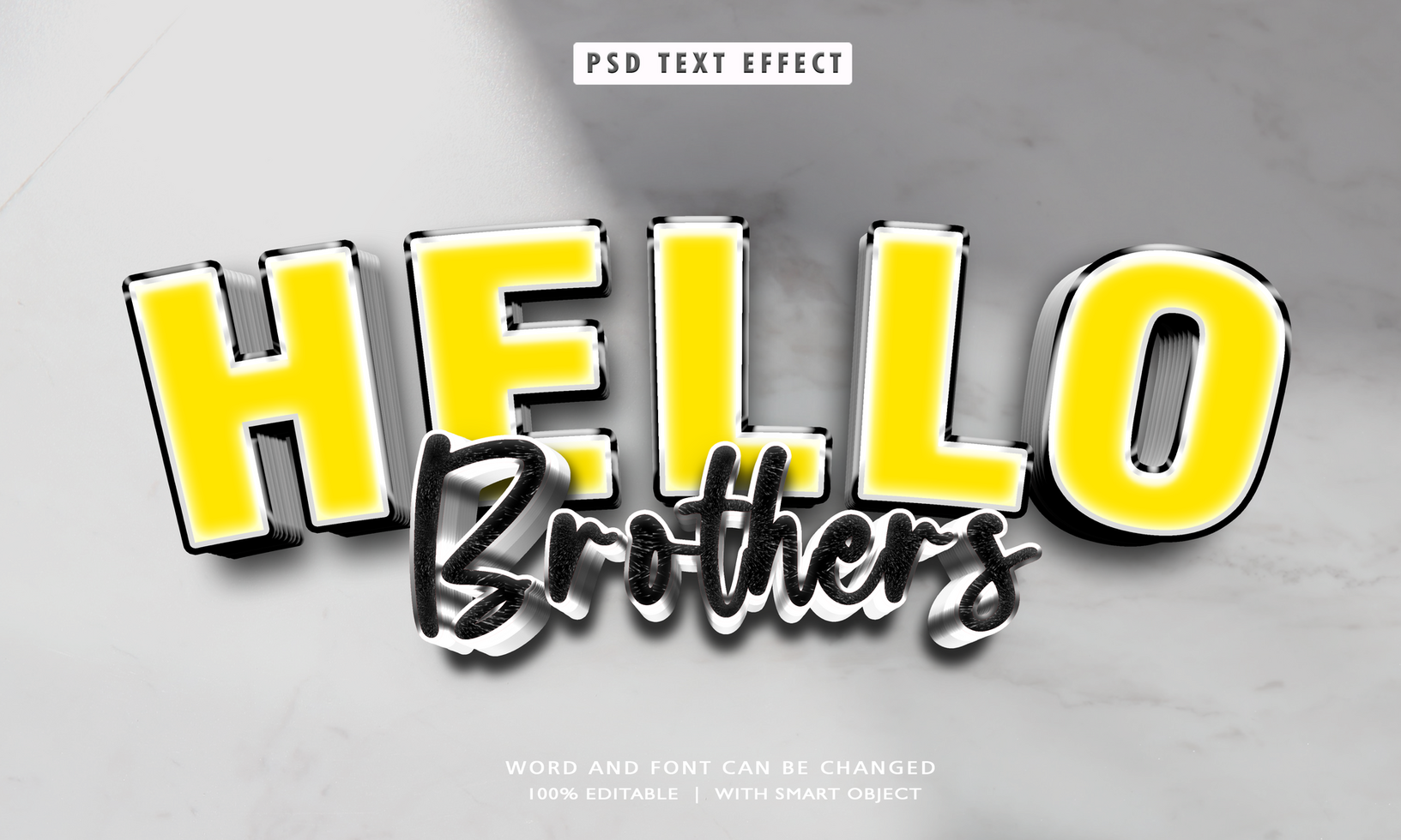 Hello Brothers 3D Editable Text Effects psd