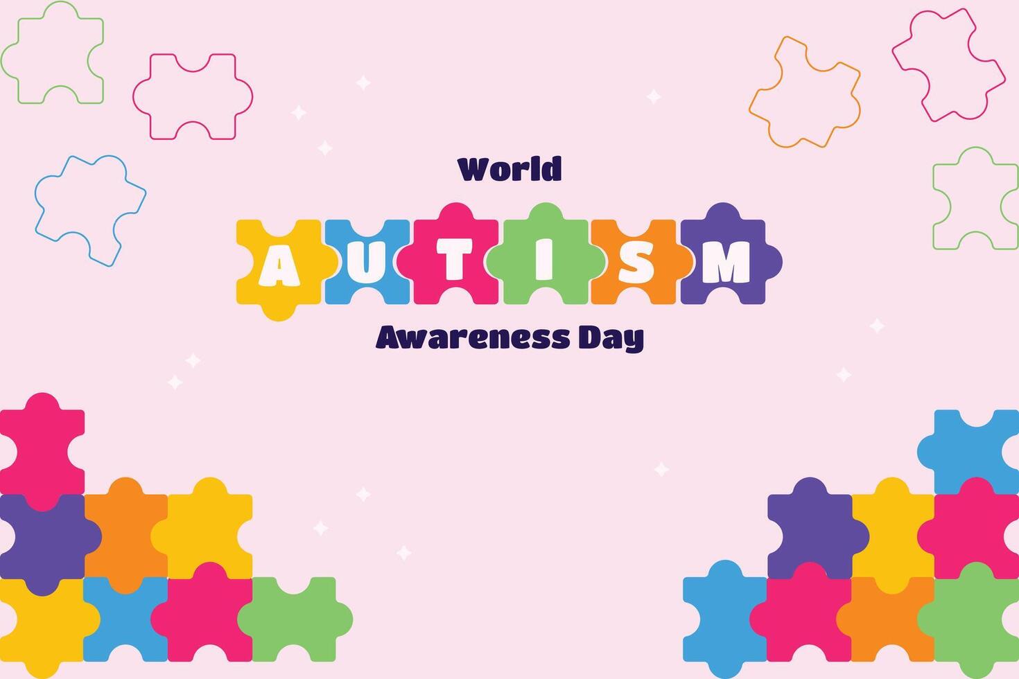 World autism day background or 2 April world autism awareness day vector