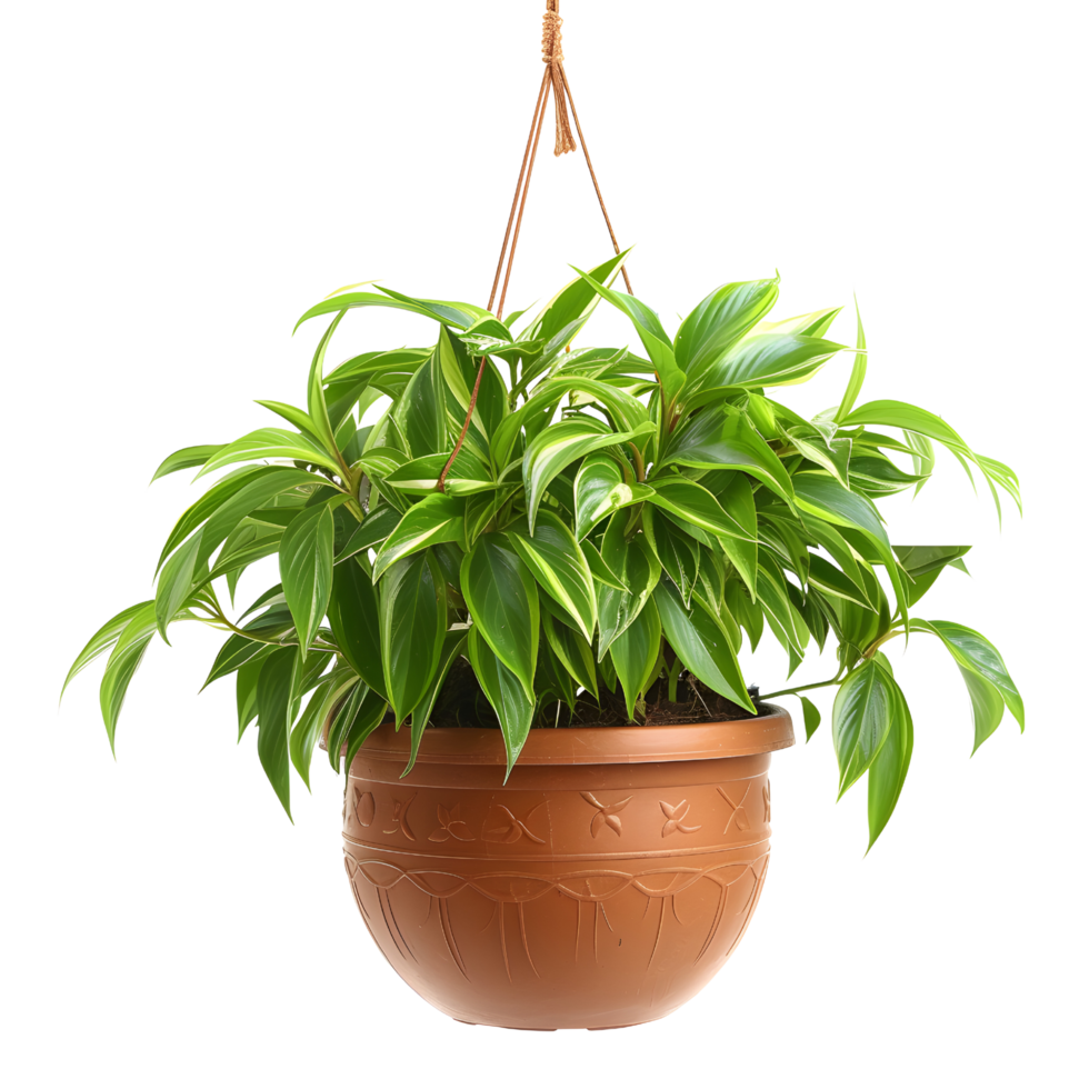 AI generated Hanging Plants in Terracotta Pots png