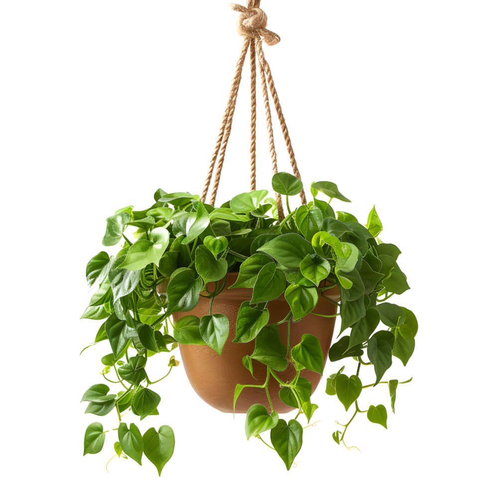 AI generated Indoor Hanging Plants in Terracotta Pots png