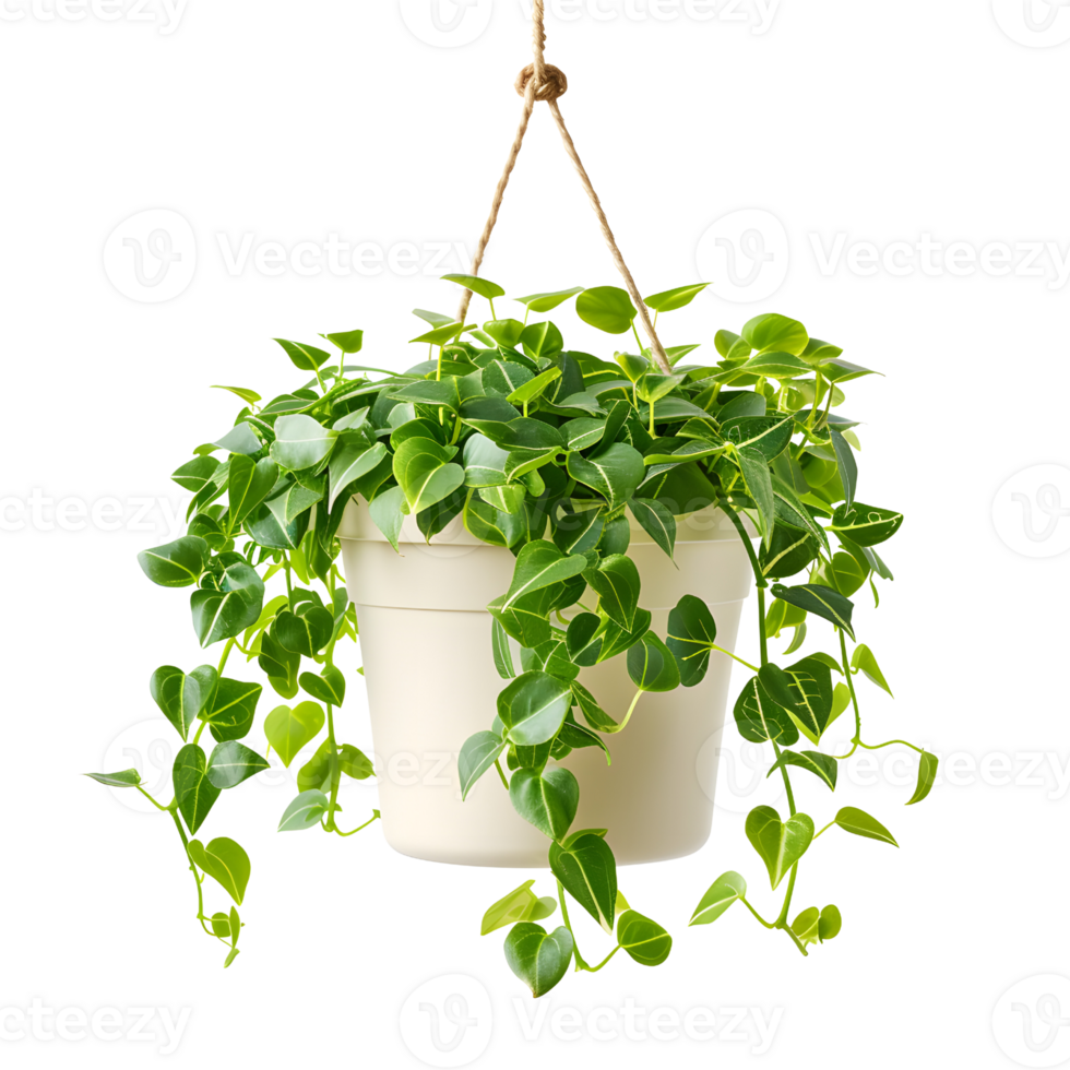 AI generated Hanging Plant Fresh Decor for Indoor Spaces in white pot png