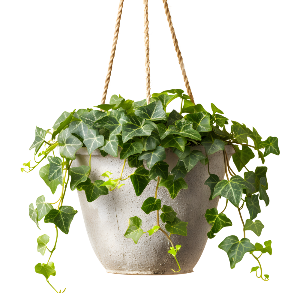 AI generated White Pot Hanging Plant Fresh Decor for Indoor Spaces png