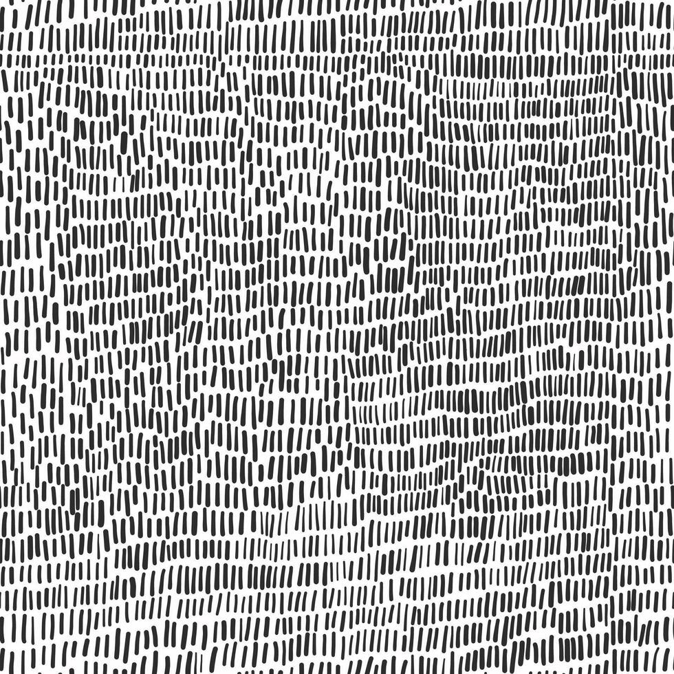 hand made abstract vector seamless pattern. Irregular dashed line texture. Black and white illustration