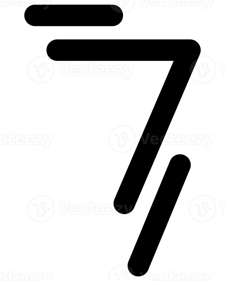 Simple style number symbol set. Black isolated font in flat modern design line art numeric. png