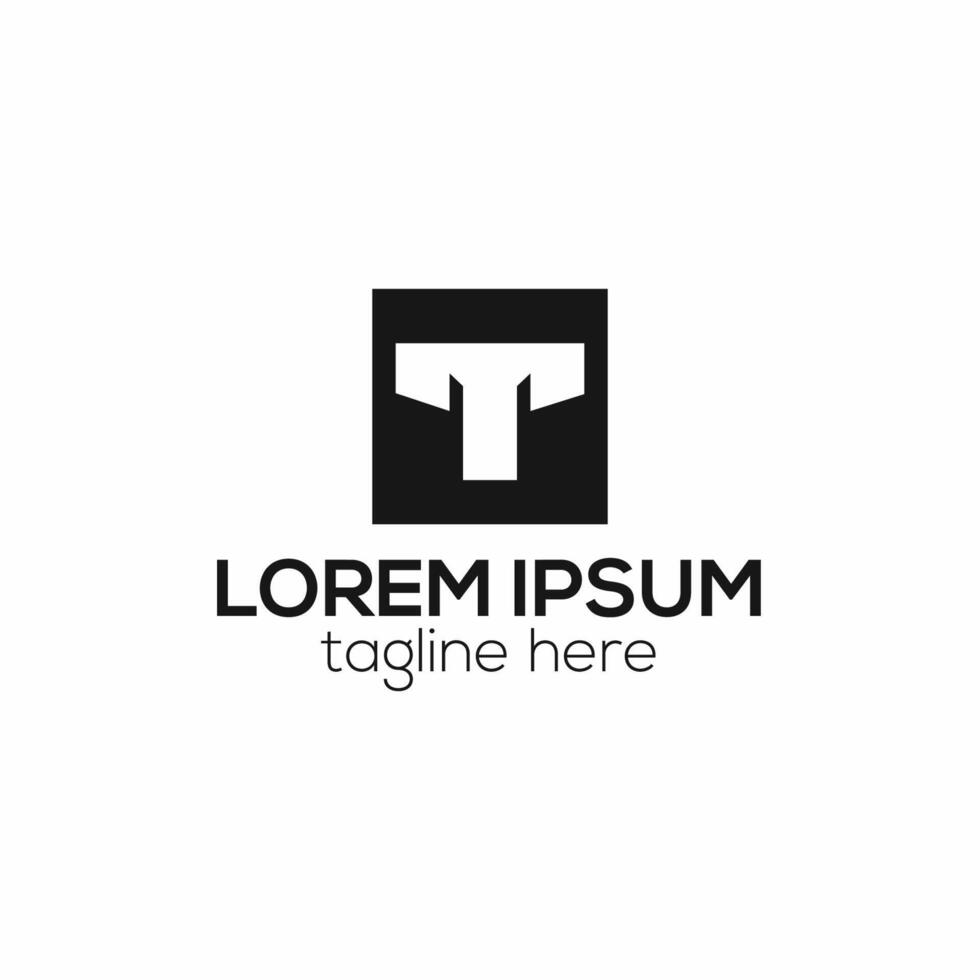 Modern T letter abstract logo design concept isolated vector template illustration