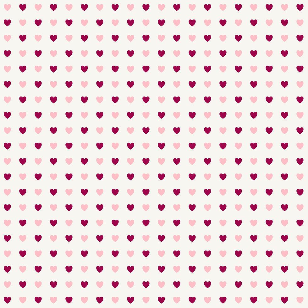 Beautiful and cute heart seamless pattern vector. Minimal pink and red heart on beige background. Symbol of love and Valentine's Day. Design for wrapping paper, card, fabric, print, crafting tape vector