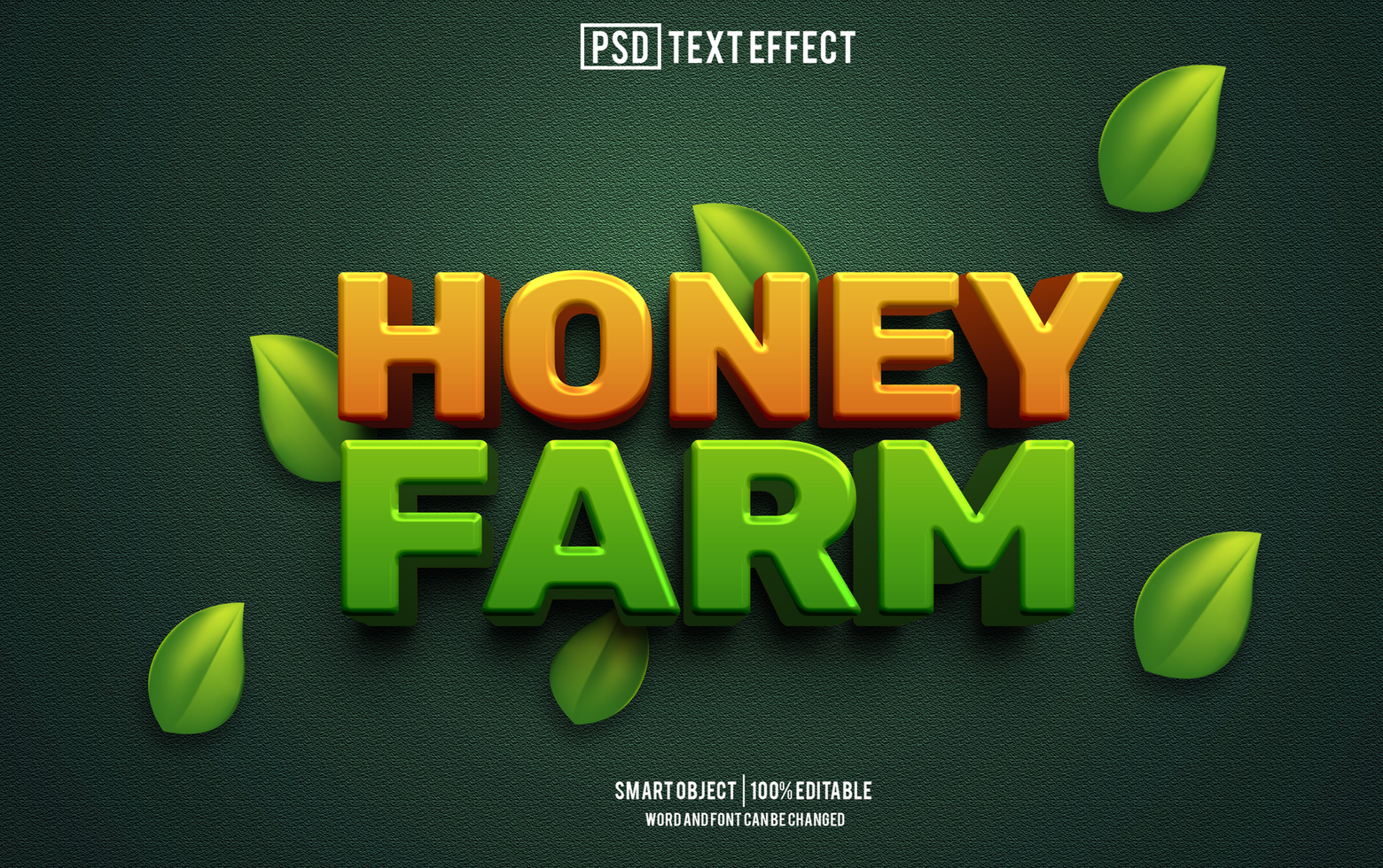 honey farm text effect, font editable, typography, 3d text psd