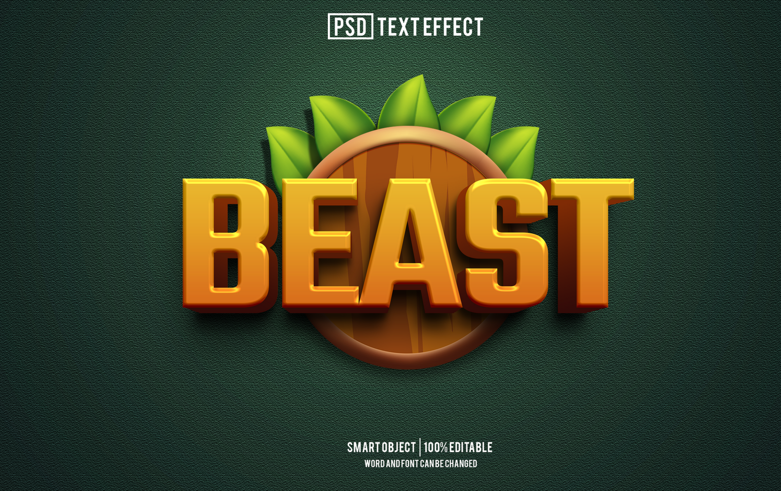 beast text effect, font editable, typography, 3d text psd