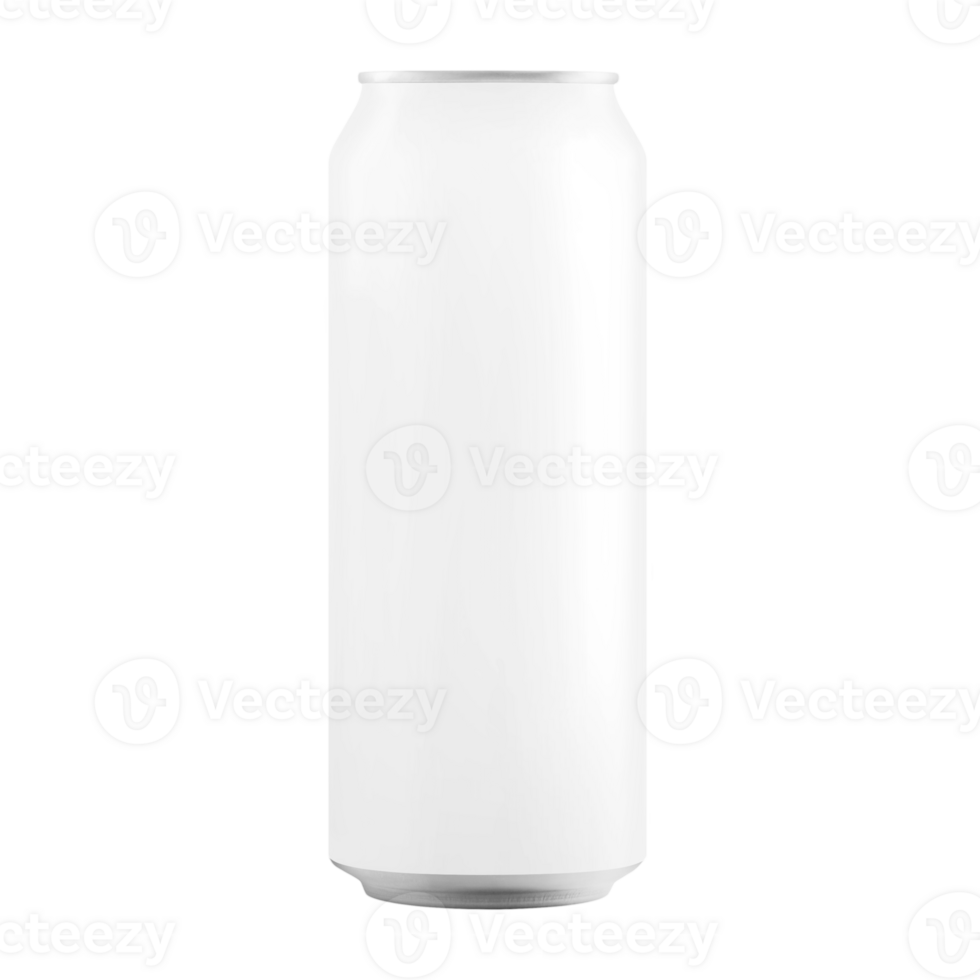 Blank metal can for beer or soda drink without background. Template for mockup png