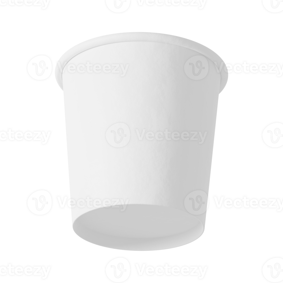 Clean and blank white paper cup for coffee without background. Template for mockup. Without lid png