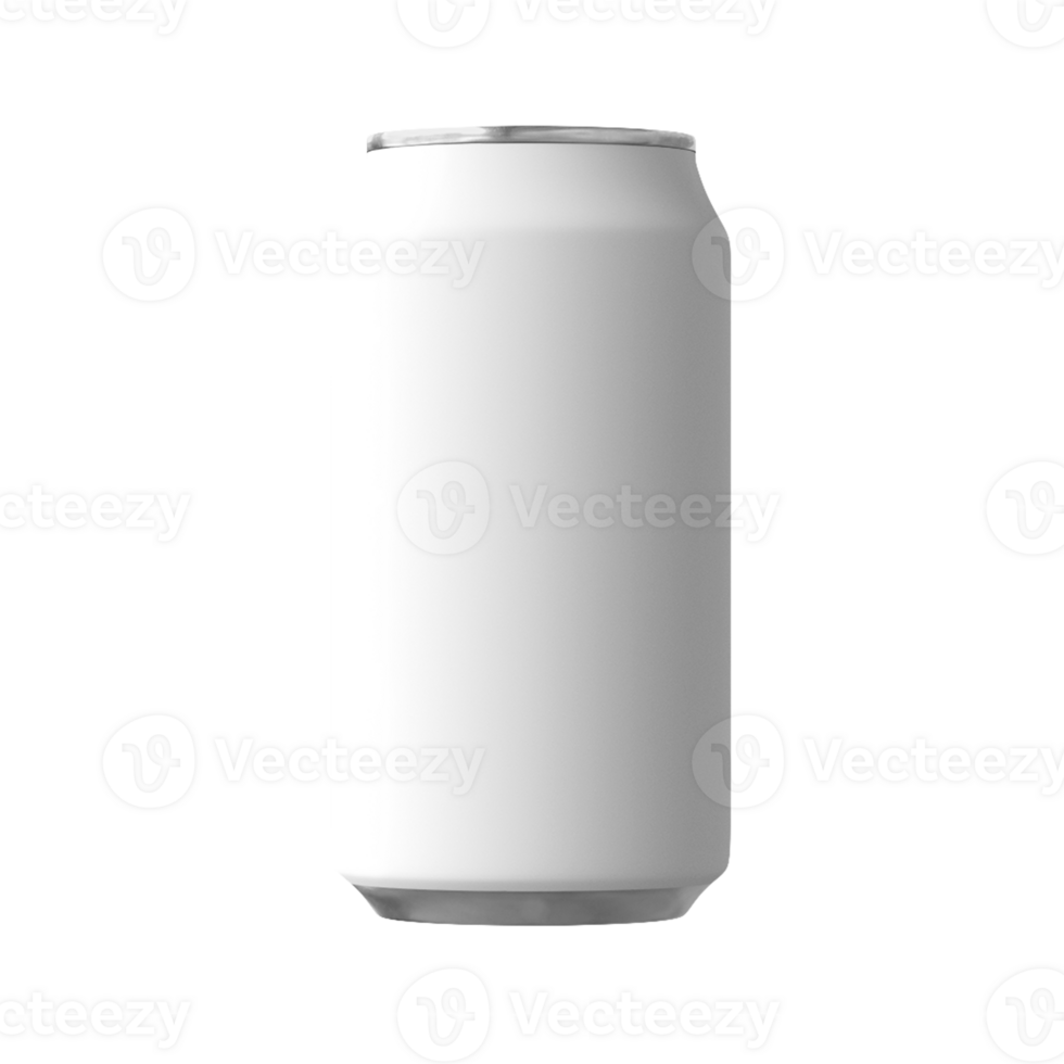 Blank metal can for beer or soda drink without background. Template for mockup png