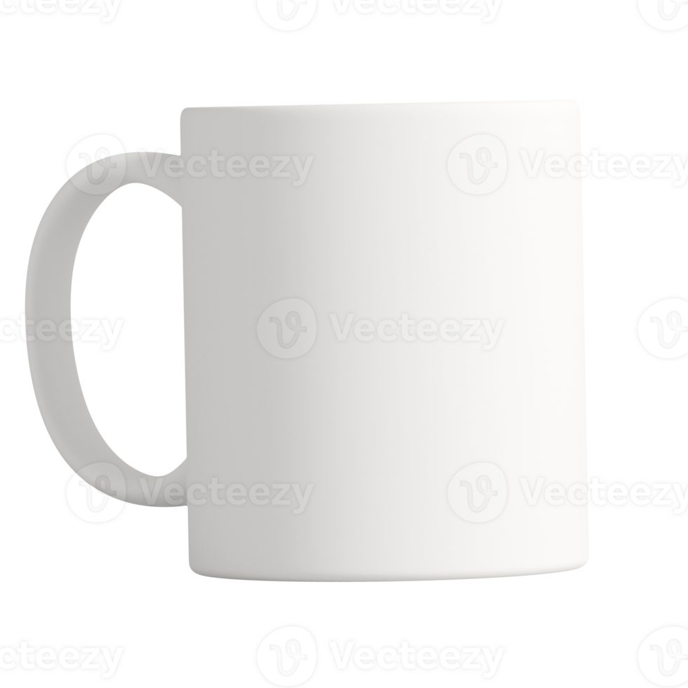 Clean and blank white mug without background. Template for mockup png