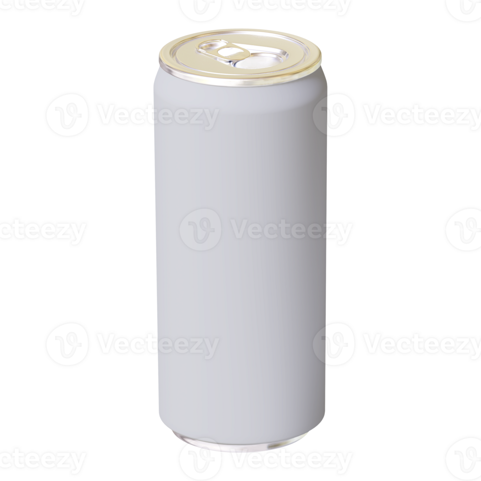 Blank metal can for beer or soda drink without background. Template for mockup png