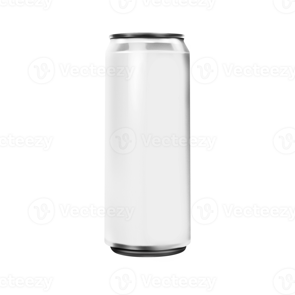 Blank metal can for beer or soda drink without background. Template for mockup png