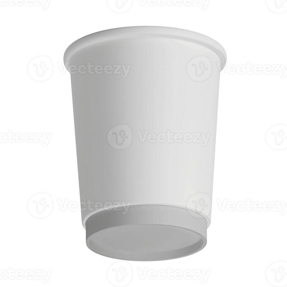 Clean and blank white paper cup for coffee without background. Template for mockup. Without lid png