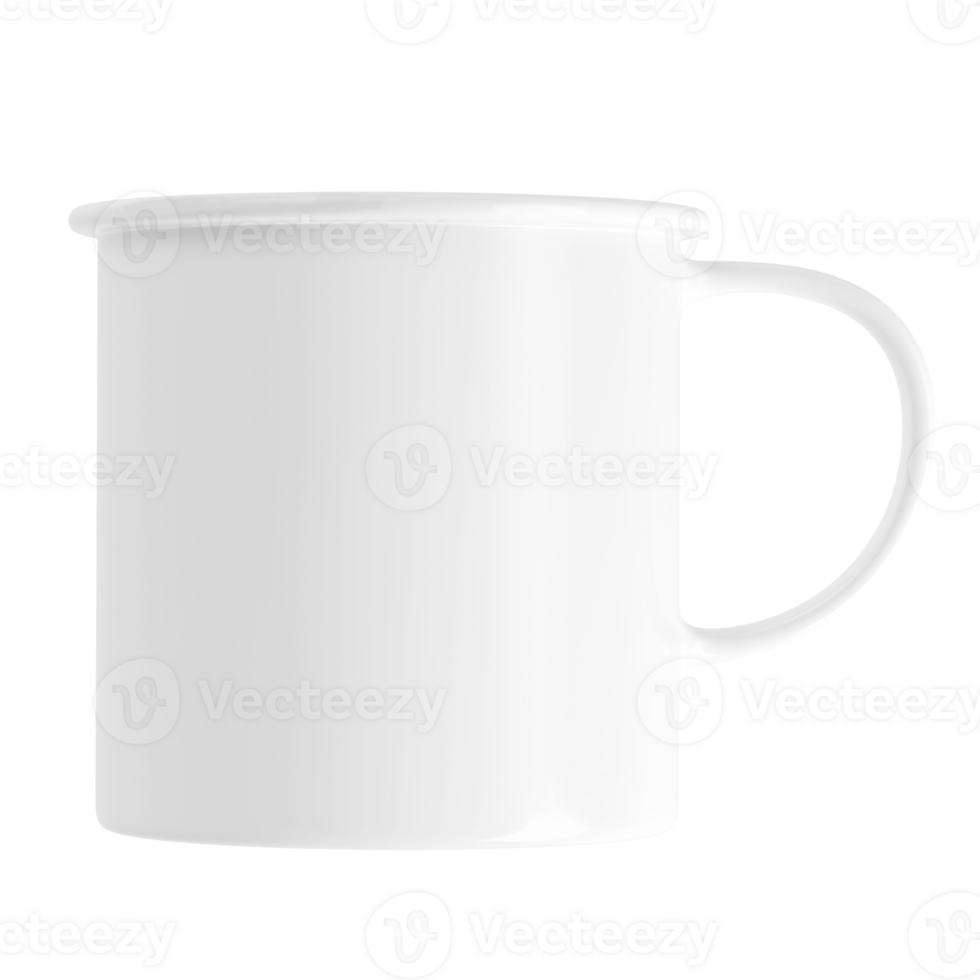 Clean and blank white mug without background. Template for mockup png
