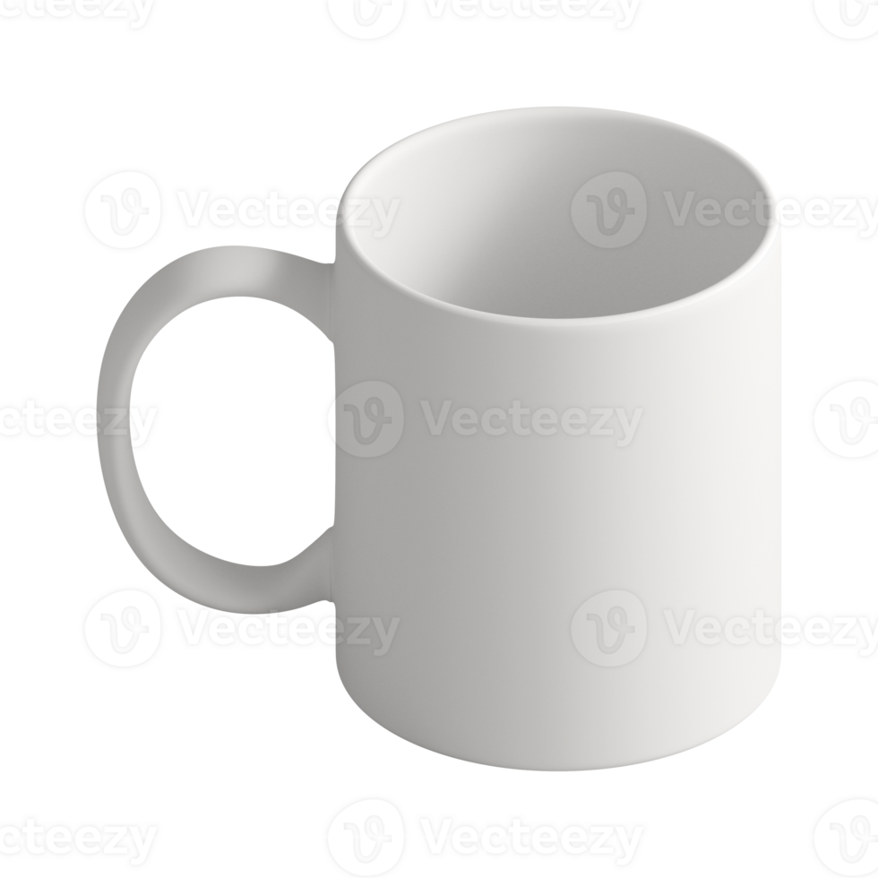 Clean and blank white mug without background. Template for mockup png