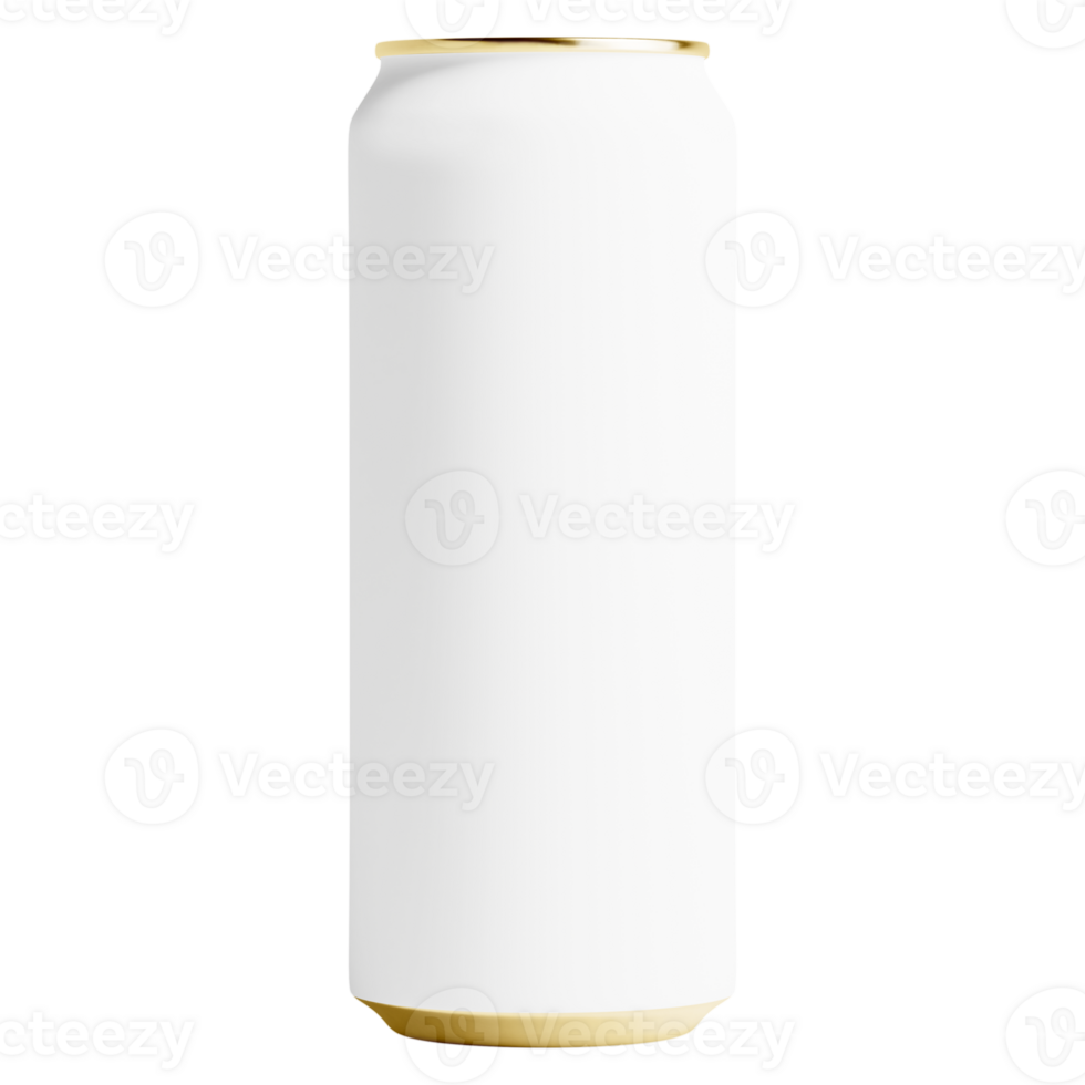 Blank metal can for beer or soda drink without background. Template for mockup png