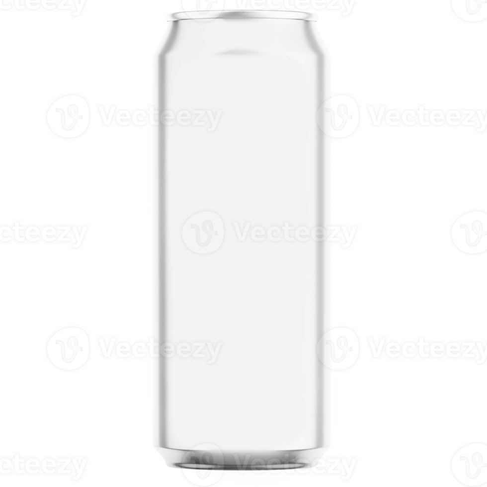 Blank metal can for beer or soda drink without background. Template for mockup png