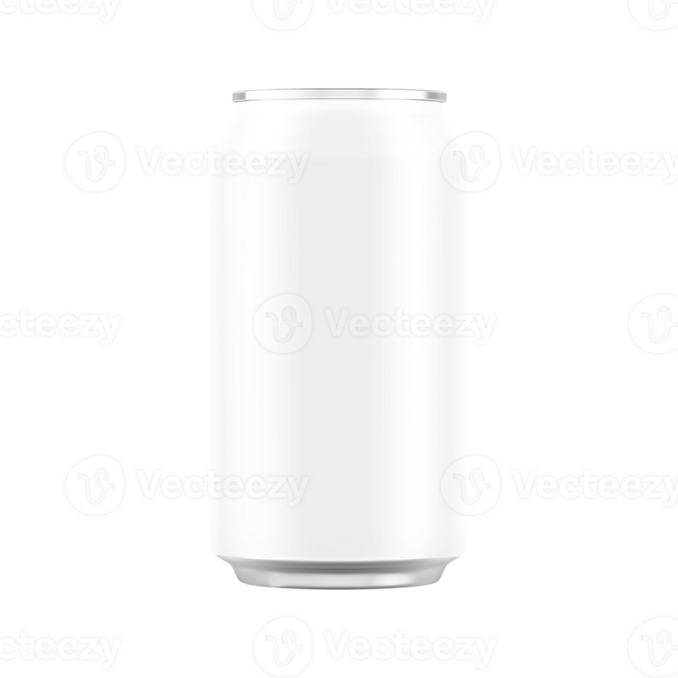 Blank metal can for beer or soda drink without background. Template for mockup png