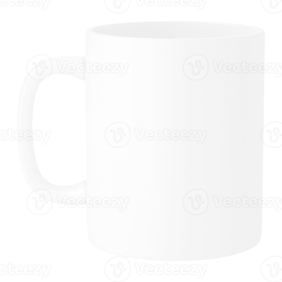 Clean and blank white mug without background. Template for mockup png