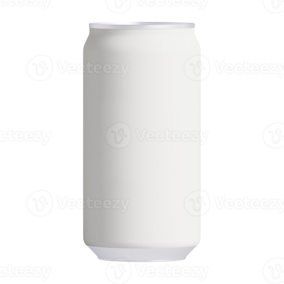 Blank metal can for beer or soda drink without background. Template for mockup png