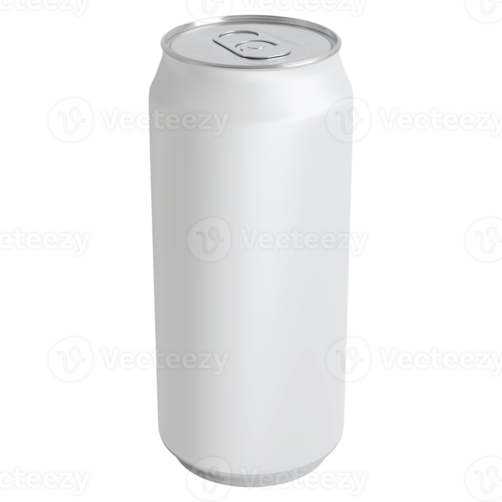 blanco metaal kan voor bier of Frisdrank drinken zonder achtergrond. sjabloon voor mockup png