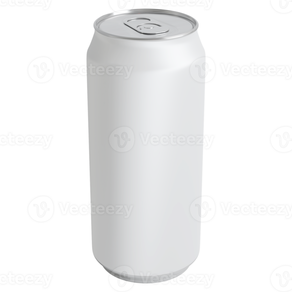 Blank metal can for beer or soda drink without background. Template for mockup png