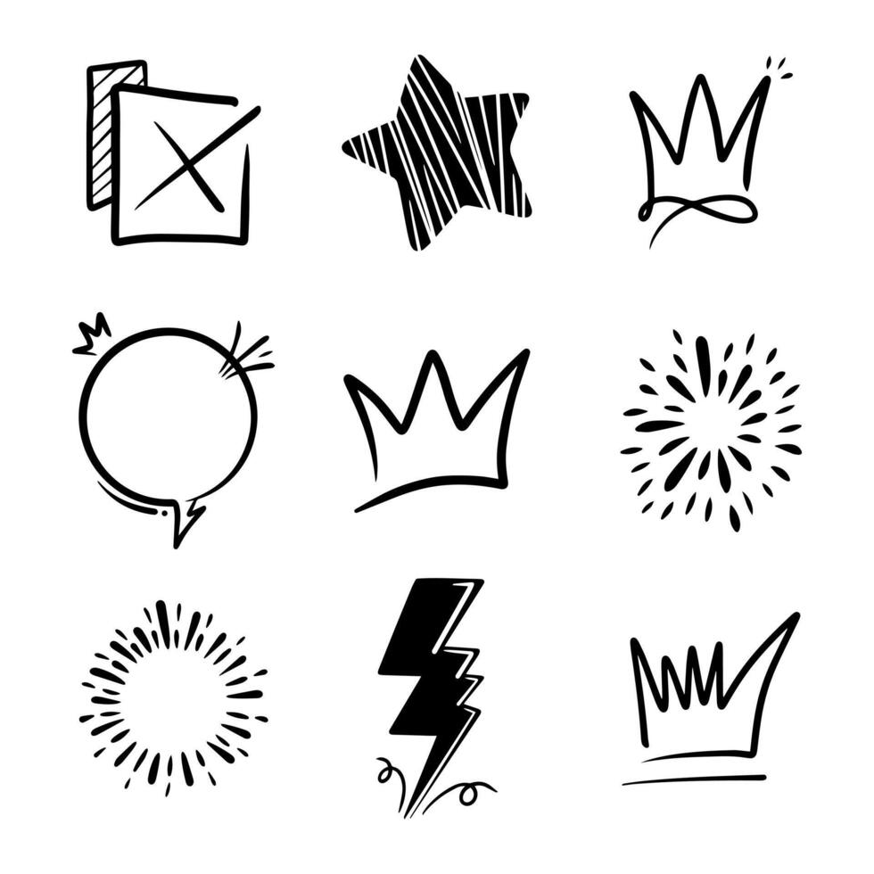 Hand drawn doodle, vector collection.