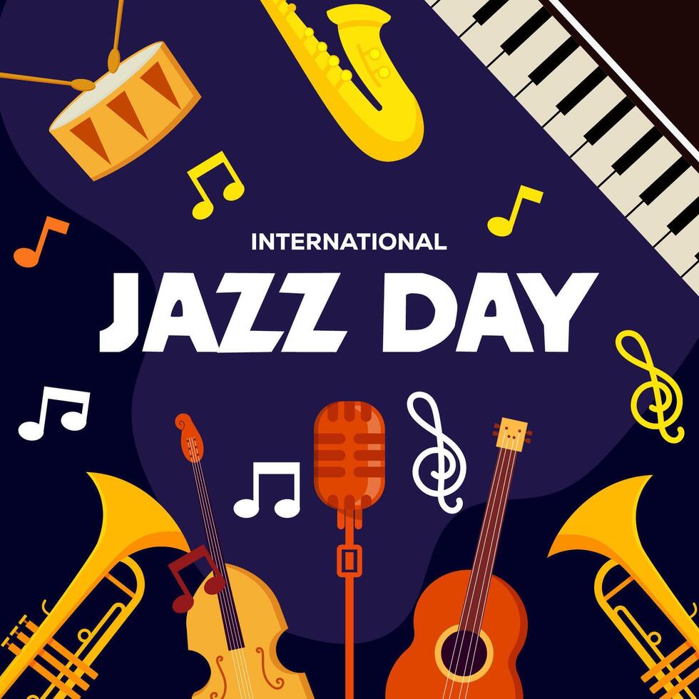 plano internacional jazz día ilustración vector diseño