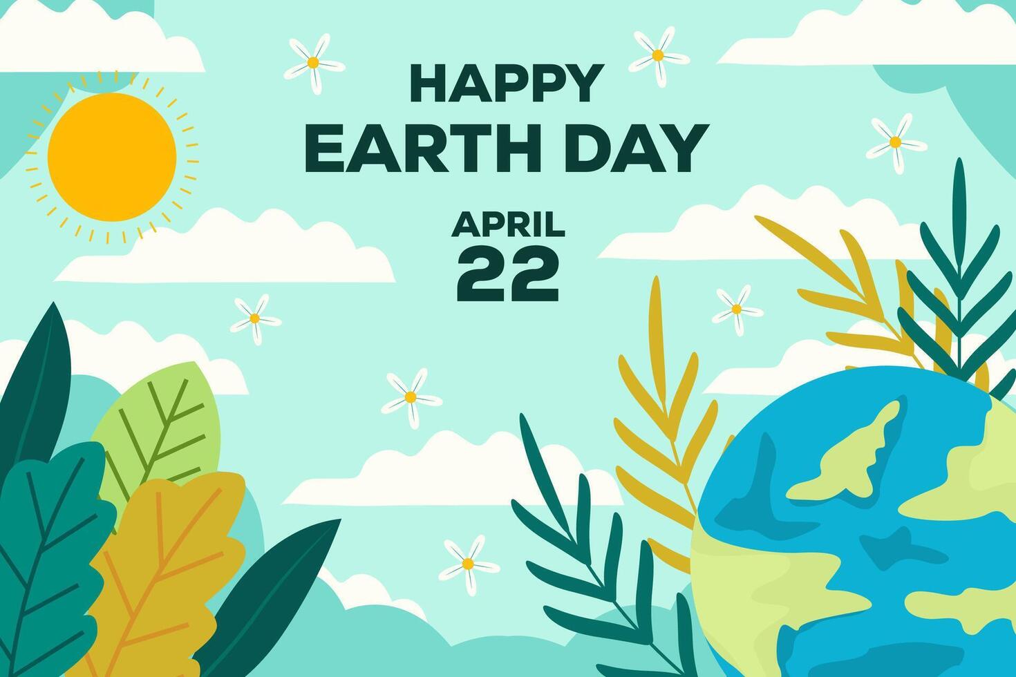 happy Earth Day background illustration vector design