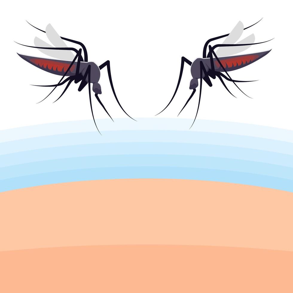 illustration skin protection from bite of mosquito vector