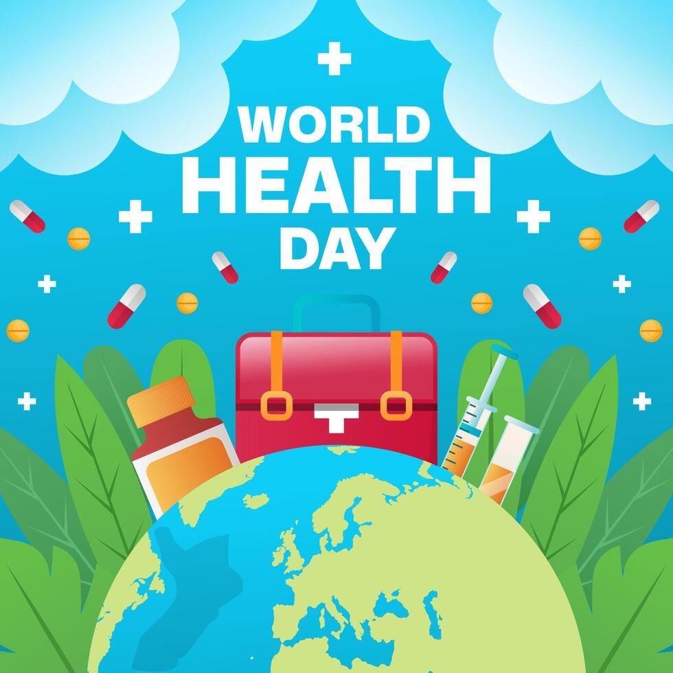 gradient world health day illustration vector design