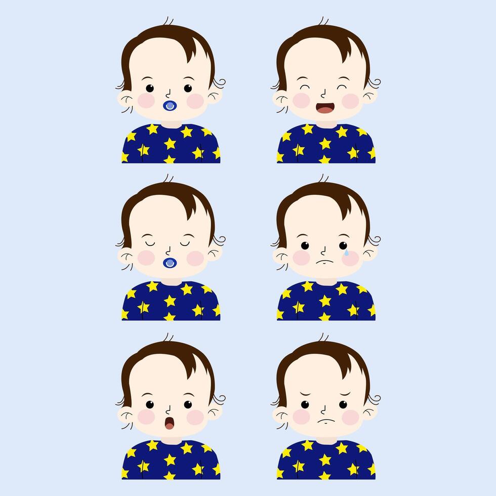 set of little boys vector