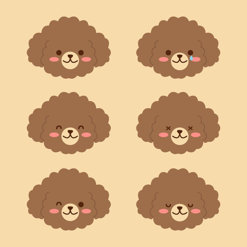 set of dog faces vector